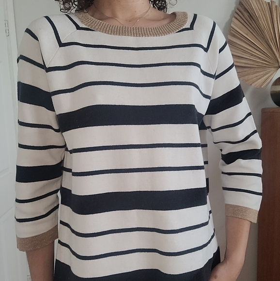 MASSIMO DUTTI COTTON & CASHMERE 3/4  SLEEVE SWEATER   *FITS M/L - Picture 5 of 6